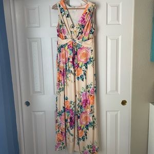 PinkBlush long maternity dress, size large.